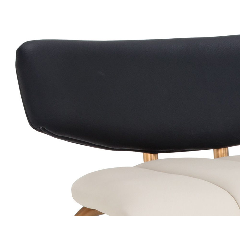 Lorelei Upholstered Stool, Black Faux Leather, Counter Stool (26" Seat Height)