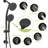 7 Hand Shower & 4.7" Rain Showerhead Pair, Matte Black With Adjustable Slide Bar And Manual-125519123