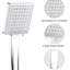 Robinet de douche avec 6 motifs de jet - expérience puissante, évitez le blocage, réglages de fixation murale carrés, optimise le débit d'eau, forme détachable