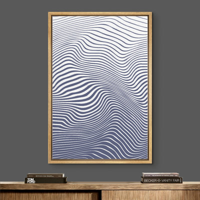 Signe, reproduction d'art sur toile encadrée, illusion 3D, rayures bicolores, motifs géométriques, illustrations, art moderne, dramatique industriel pour le salon
