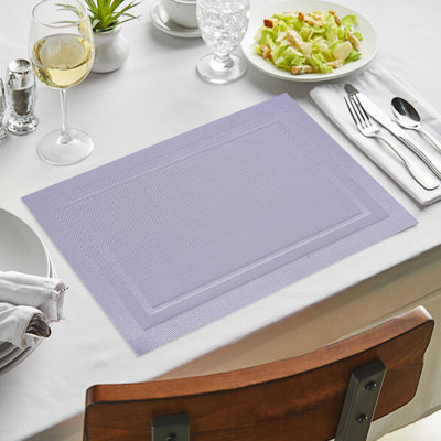 Decozen Silver PVC Placemats Set of 8 Heat-Resistant Anti-Slip Washable Table Decor for Christmas