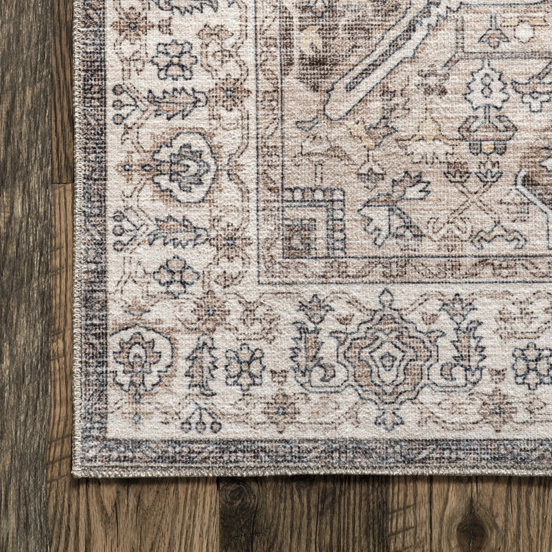 Brielle SpinClean Machine Washable Vintage Medallion Area Rug, Rectangle 8' x 10'