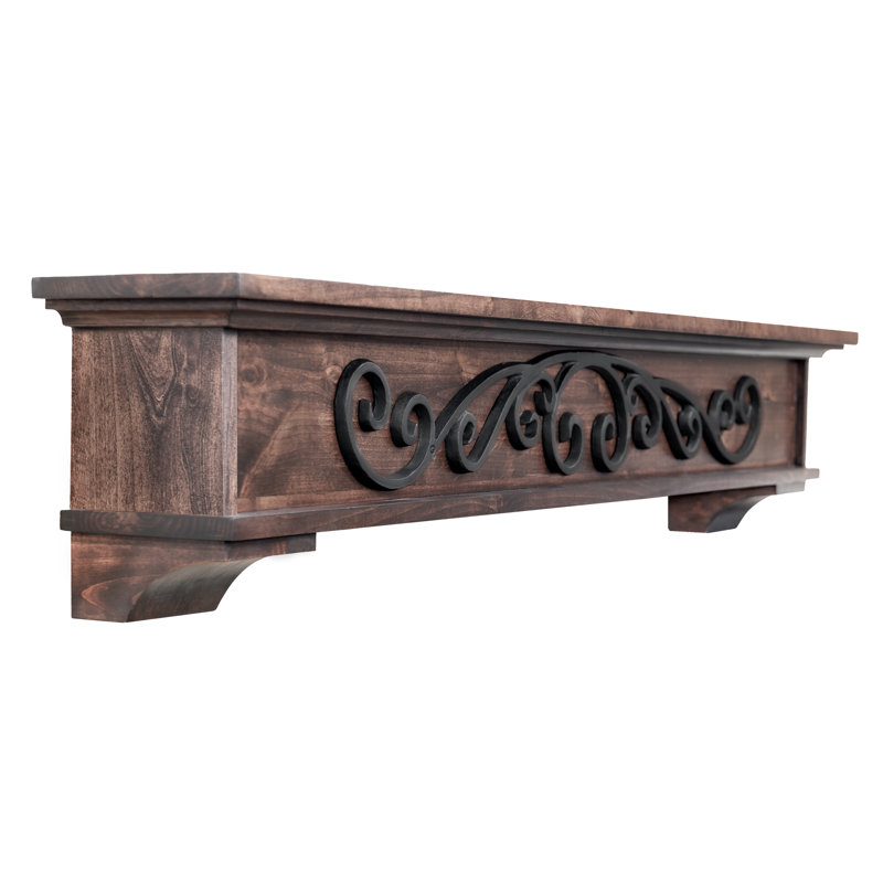 Manteau de cheminée avec corbeaux Roma, 60", Bois brun