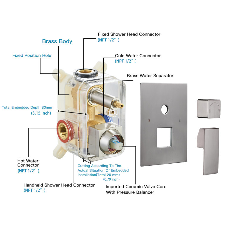 All-In-One Kit with Rough in-Valve, Brushed Nickle
