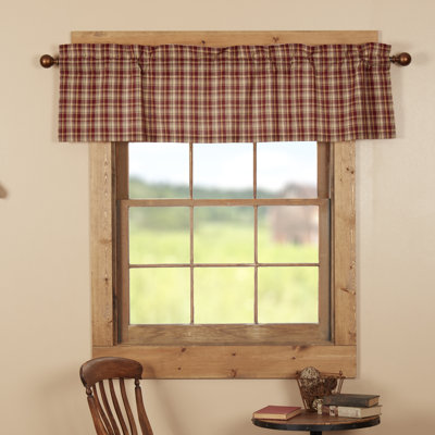 Tezer Cotton Plaid Tailored Window Valance
