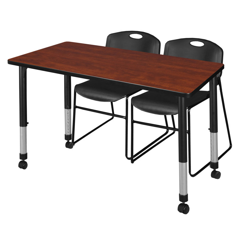 Table de formation réglable en hauteur Kee, H 34 po x L 48 po x l 24 po, Cerise / noir