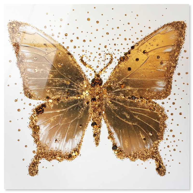 Art de papillon en acrylique «Lemon Glow Wings» par Art Remedy, prêt à être accroché, H 40 po x l 40 po