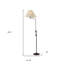 Lampe sur pied de forme traditionnelle ajustable 68 "avec abat-jour empire beige-1132273777