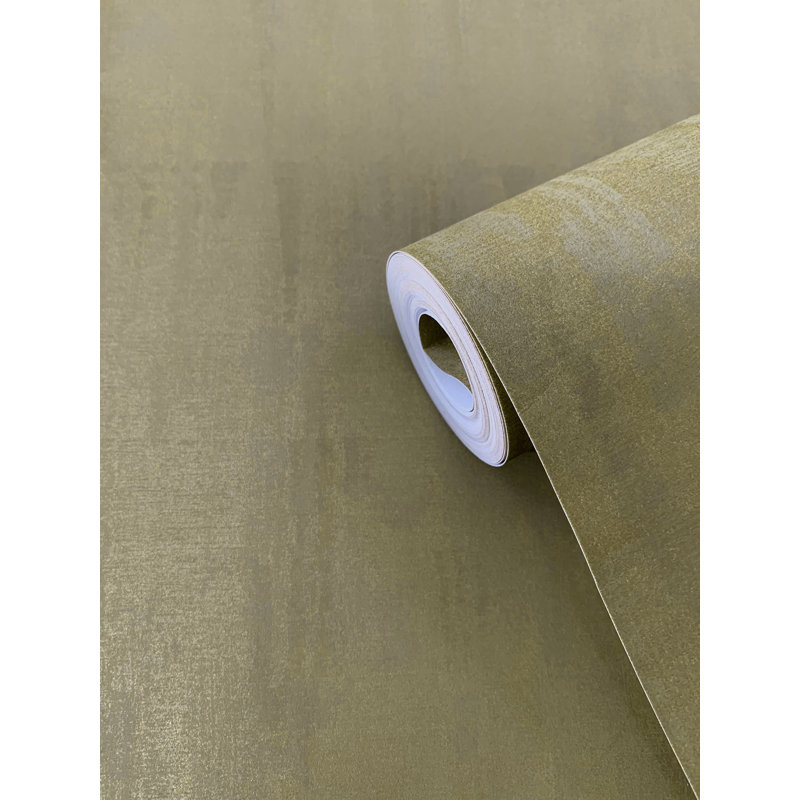 Boutique Shimmery Tonal Plain Wallpaper Roll, Gold
