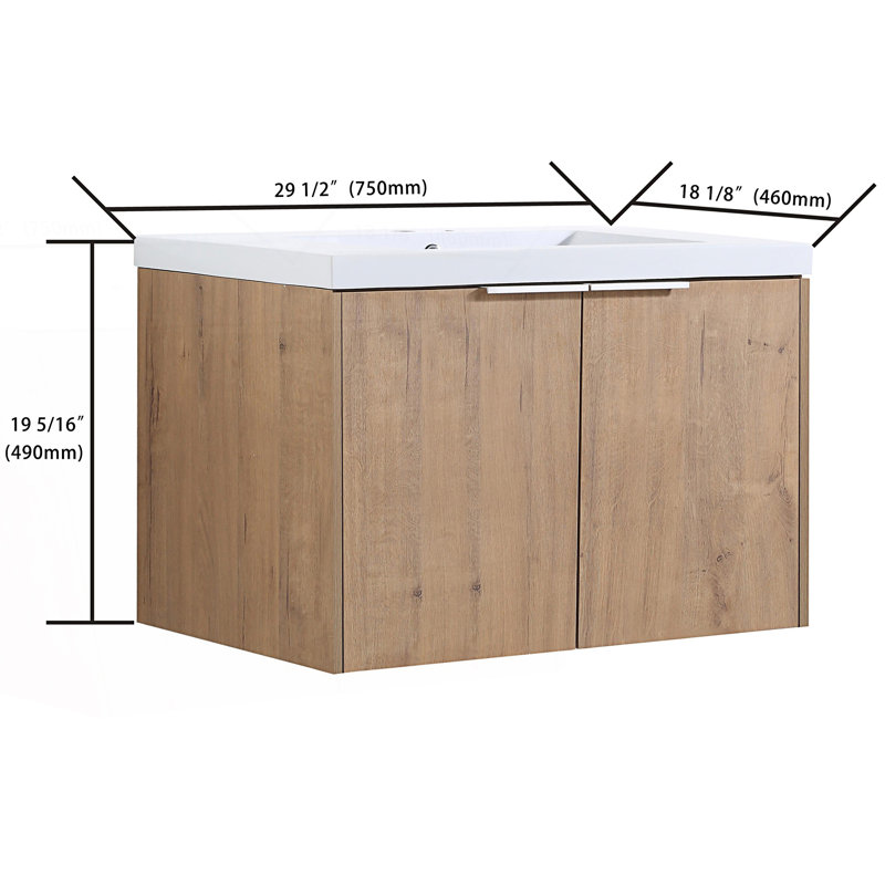 Meuble-lavabo à fermeture en douceur avec lavabo