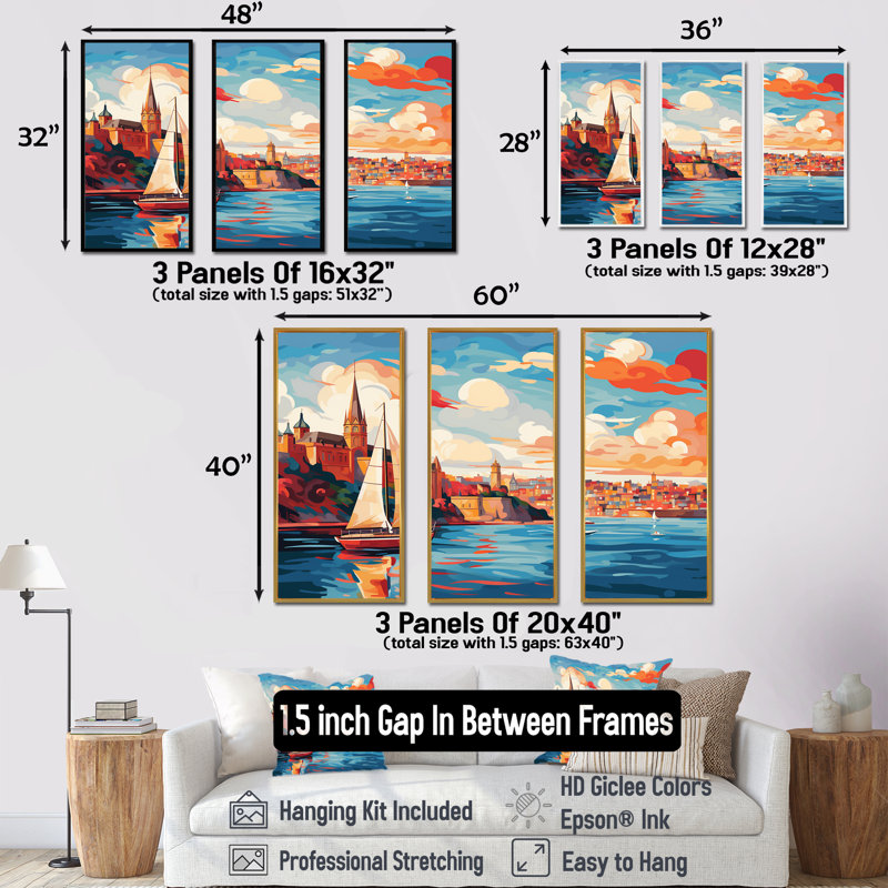 Sydney Harbour, coucher de soleil, côtes III - art mural côtier paysage portuaire, Cadre flottant noir