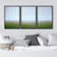 "Vue aérienne brumeux vert champ campagne nature numérique moderne décor zen bohémien minimalisme" 3 pièces-100780687-100780688