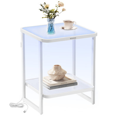 2-tier Side Table With Led Lights