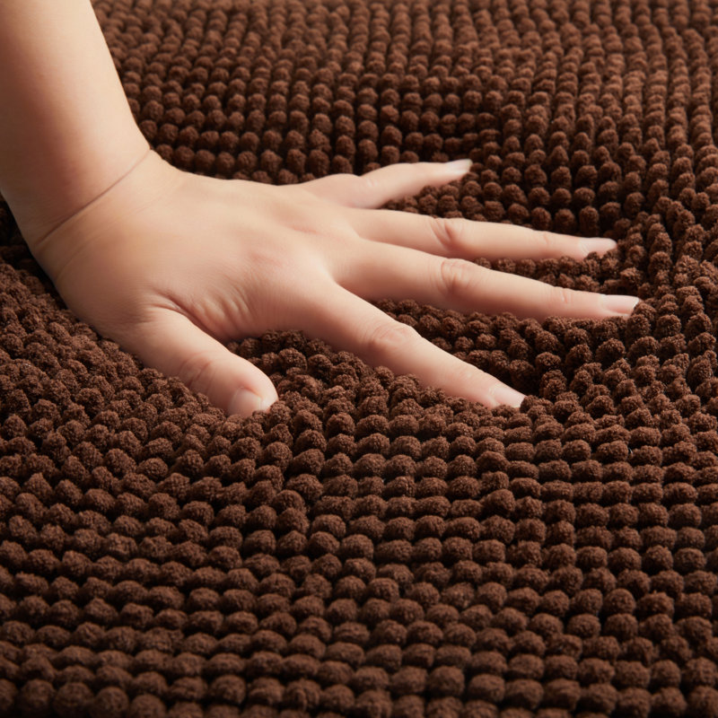 Nelu Ultra Absorbent Non-Slip Chenille Door Mat – Soft Microfiber Mat for Bathroom, Kitchen & Entryway, 40cm W x 60cm L