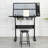 Hand Crank Adjustable Drafting Table Drawing Desk With 2 Metal Drawers WITH STOOL-839767760