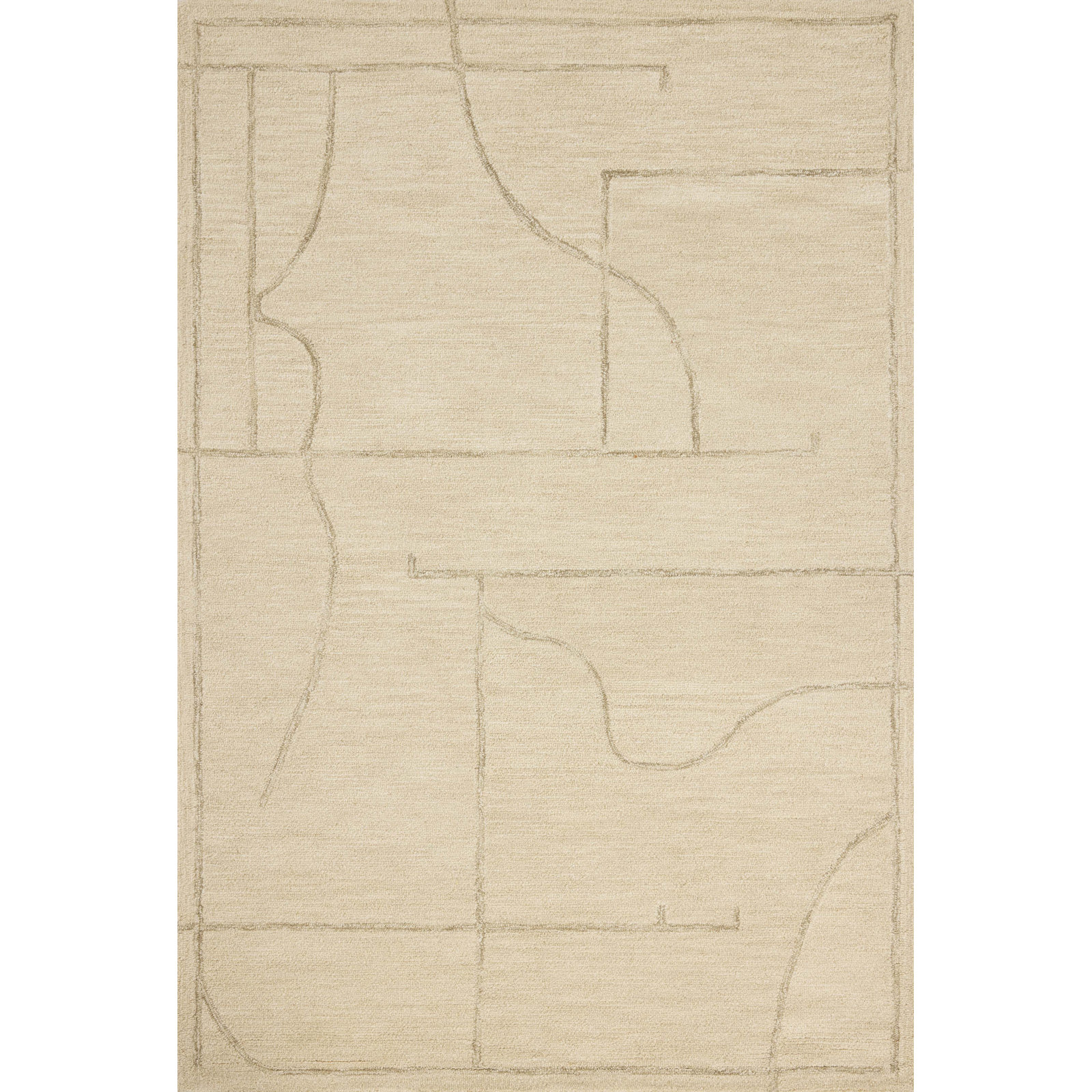 Jeremiah Brent x Loloi Barrow Ivory Taupe Jute Rug, Rectangle 7'9" x 9'9"