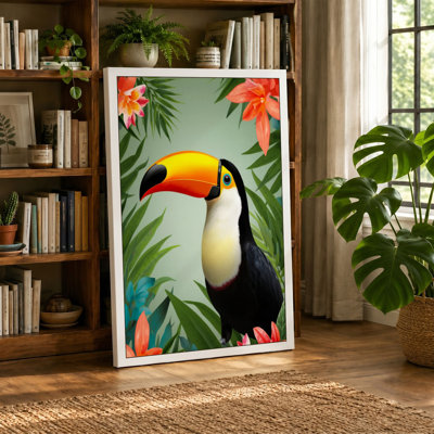 Toucan Tropical 1 Piece Wrapped Canvas Wall Art