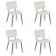 Ensemble de quatre chaises d'appoint en acier et tissu beige et noir