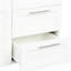 Garde-robe haute et armoire de cuisine avec 2 portes, 5 tiroirs de rangement, panneau de particules blanc de 15 mm, matériau de dossier de 3 mm, surface lisse, nettoyage facile, armoire d'entretien, tiroirs, rangement à l'arrière