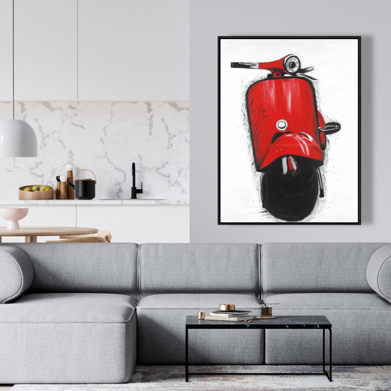 Red Italian Scooter Print