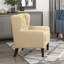 Fauteuil à oreilles classique rembourré beige-855752161