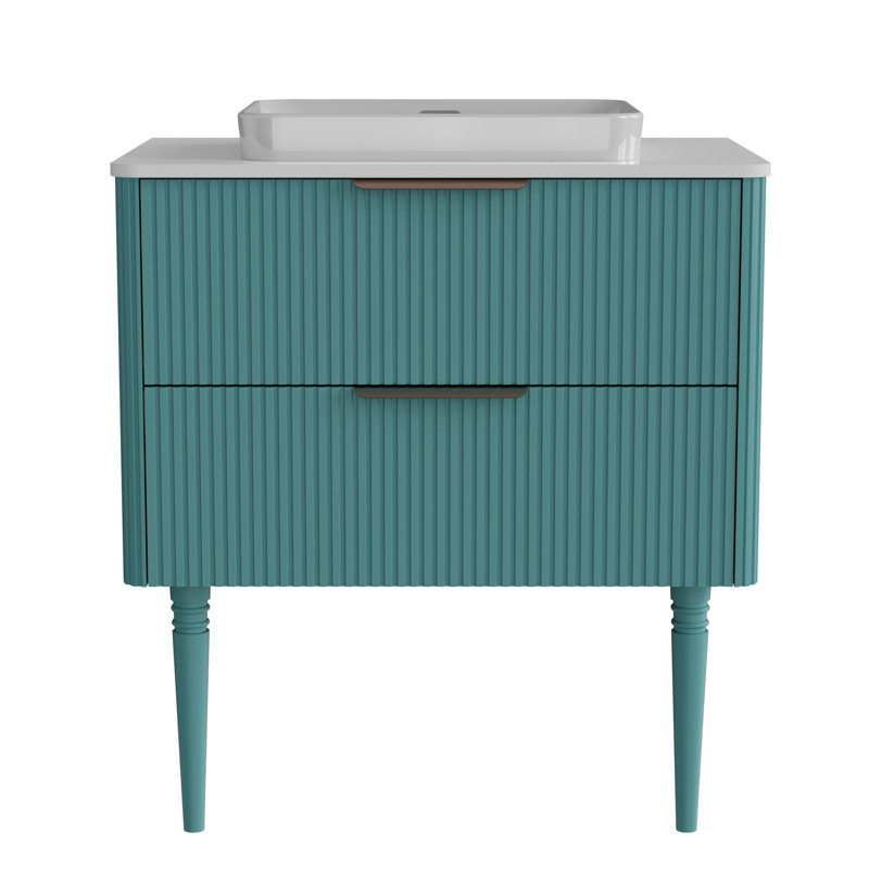 Meuble-lavabo 30 po avec lavabo en céramique, Vert clair