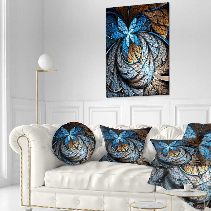 Coussin lombaire à motif floral fractal