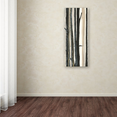 Art mural sur toile tendue - "Passez les arbres I" par Chris Paschke pour décoration de salon, de chambre à coucher ou de bureau - 14 x 32