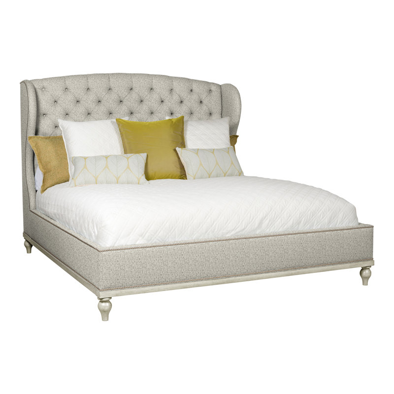 Emma King Tufted Upholstered Low Profile Panel Bed, Wrenn, Tuck Metal, Yes