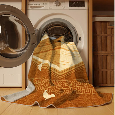 Tapis oriental brun lavable à la machine Madiun