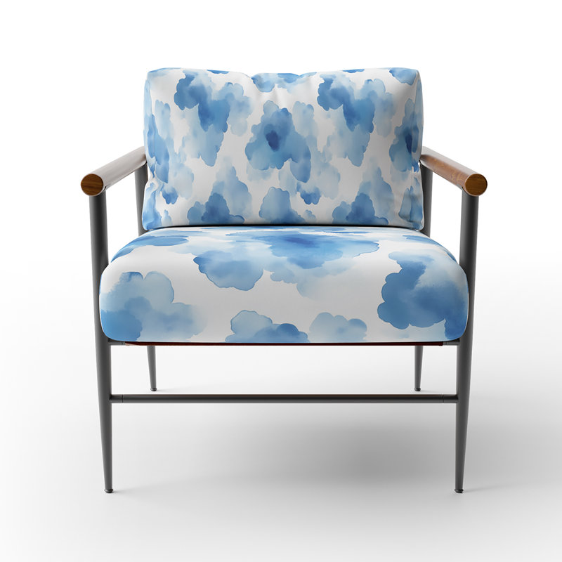 Chaise rembourrée Modern, Accoudoirs ronds
