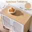 Buffet de rangement 94,47 "avec portes et tablettes, chêne naturel et blanc, 3 pièces-133866829