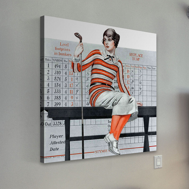 Reproduction d’art sur toile tendue, "nogolfer" par coles phillips, H 48 po x l 48 po x P 1,5 po