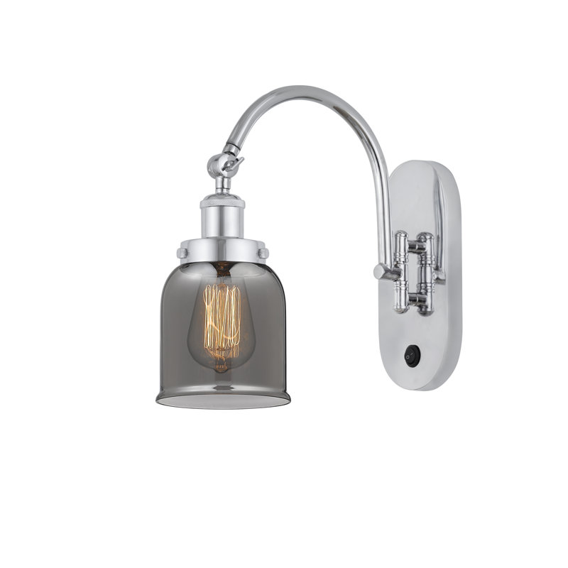 Applique 1 lumière 5 po avec bras pivotant Shauna Bell, Incandescente, Fumée plaquée, Chrome poli