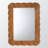 Boris Bohemian Style Brown Scalloped Rectangular Accent Mirror, 31.31" H X 23.47" W X 0.78" D