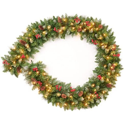 108 " Pre-Lit Mixed Greenery Garland