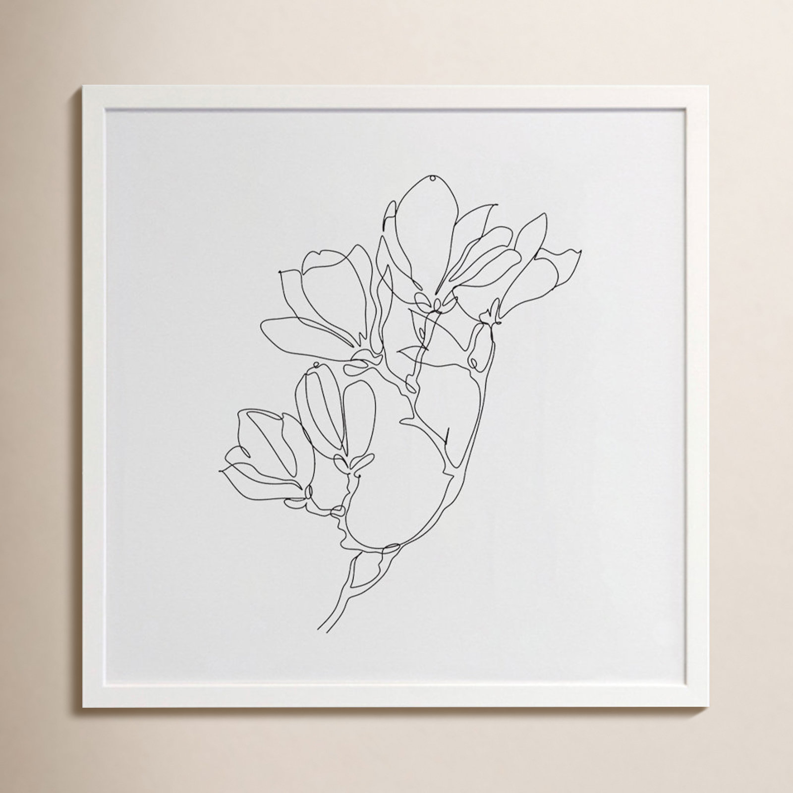 Capullo Wood Matte Picture Frame with Mat, White, 11" x 14", 20" x 20"