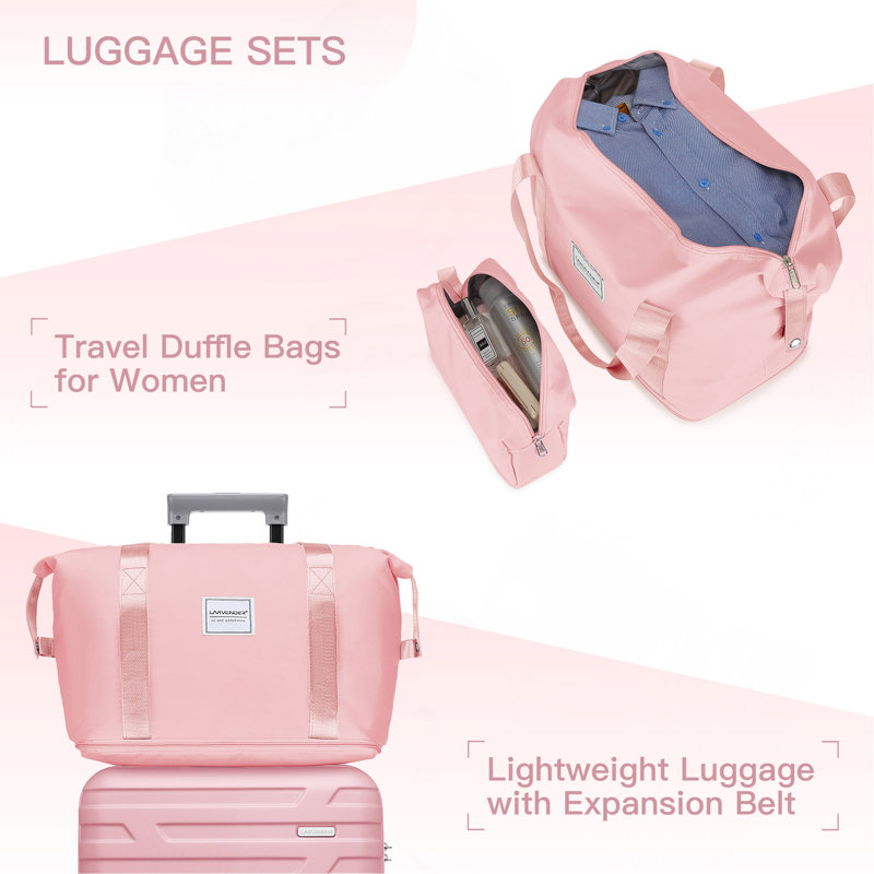 Ensemble de 6 valises avec sacs de voyage, valises rigides extensibles avec roulettes