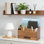 Organisateur de bureau moderne en bois avec tiroir, support de courrier et de dossiers à compartiments multiples pour fournitures de bureau, espace de travail et organisation de bureau