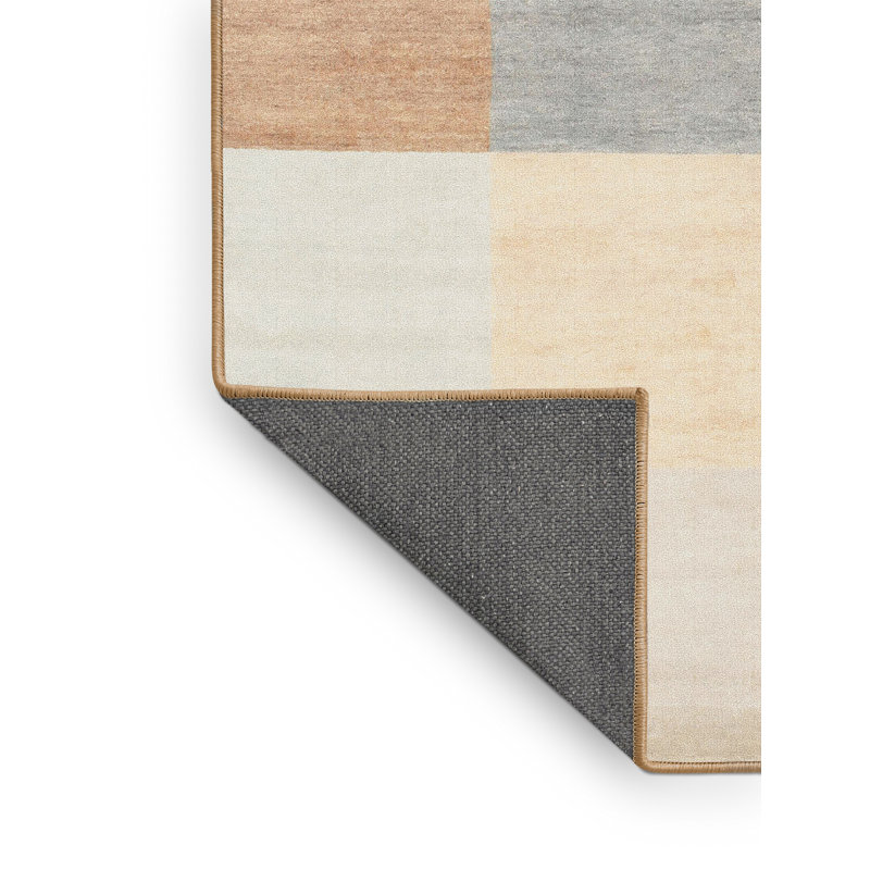 Tapis gris/rouge/bleu zone contemporaine, Rectangle 5 pi x 8 pi