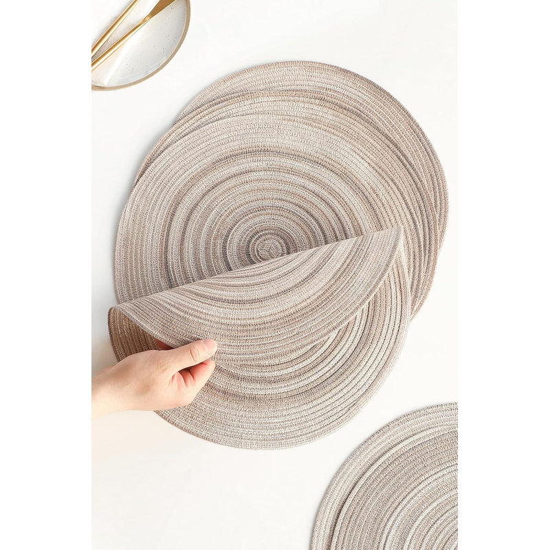 Ensemble de 6 napperons ronds tressés