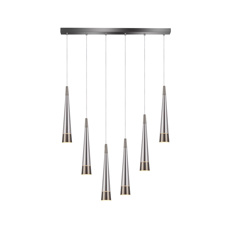 Luminaire pour îlot 6 lumières Sunnyvale, Noir perle