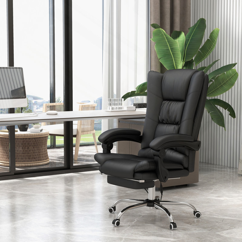 Fauteuil de bureau Vibration Massage avec chaleur, repose-pieds, Noir