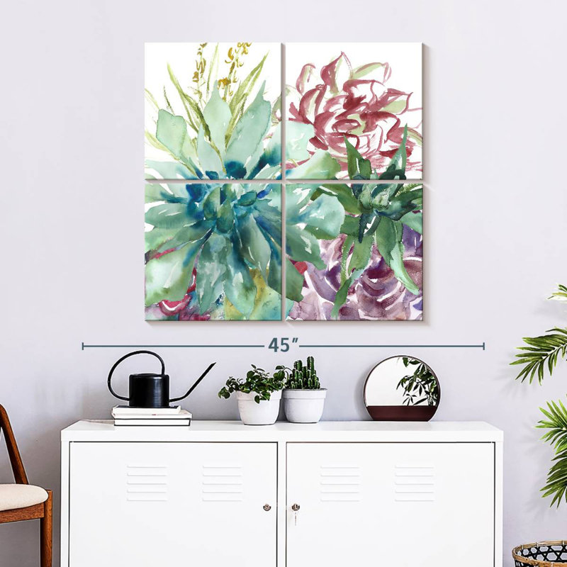 Aquarelle Harnek Succulent Garden II, H 32 po x l 32 po