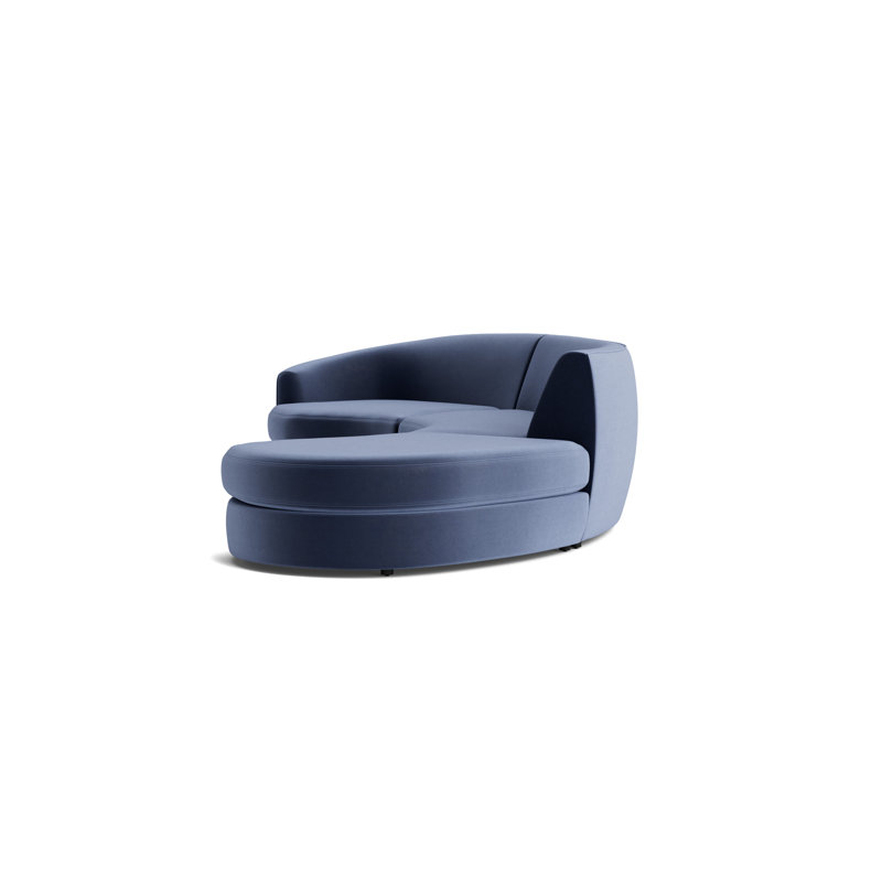 Giselle 3-Piece Left Arm Sectional, Performance Velvet - Indigo