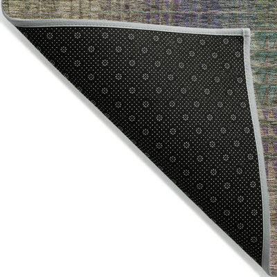 Tapis extérieur lavable abstrait vert olive et lavande 8 pi x 10 pi
