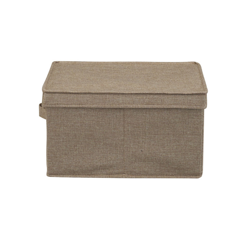 Latte Linen Large Stackable Storage Box with Lid Set
