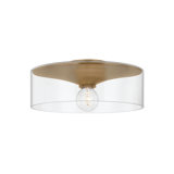 Troy Lighting Killian 16 inch wide 1 Light Flush Mount in Patina Brass