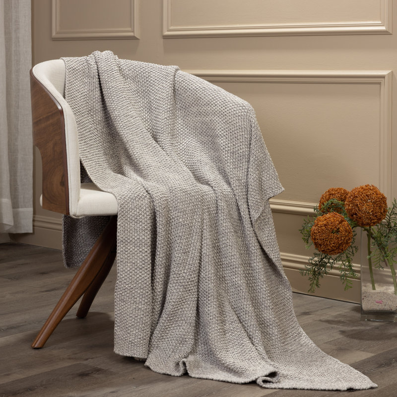 Cohen Knitted Throw Blanket, Gray