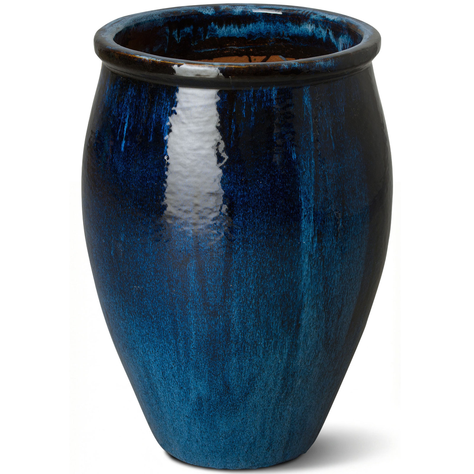 Blasdell Ceramic Pot Planter, 27" H x 19" W x 19" D, Quin Blue